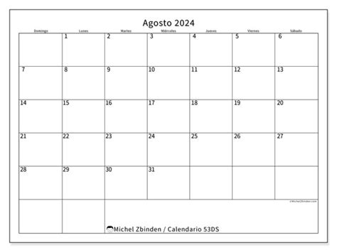 Calendario Agosto 2024 Oficina Ds Michel Zbinden Cl