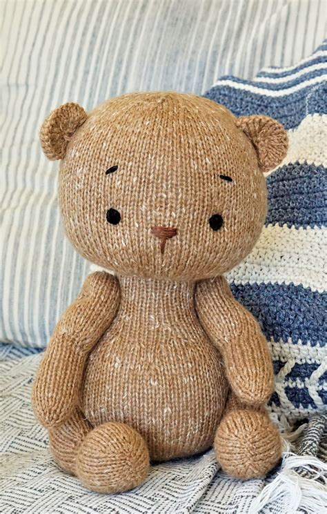 Bear Knitting Pattern 15 Inches Tall Dpns Version Toy Knitting