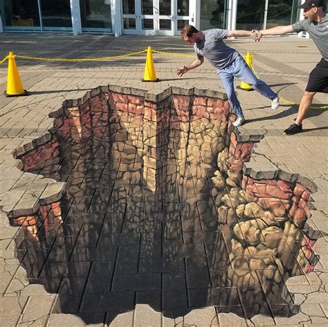 My Friend And I Painted A Giant Hole In The Ground Illusion This Week