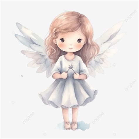 Angel Cartoon Cute Watercolor Baby Wings Cartoon Png Transparent