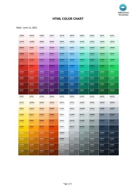 Html Color Chart Templates At