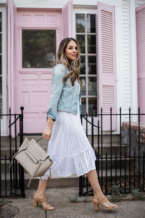 My Favorite Spring Combo A White Eyelet Dress With Denim Jacket The
