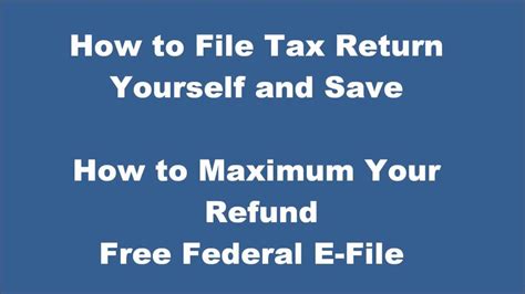 Maybe you would like to learn more about one of these? How to File Tax Return -- Maximize You Tax Refund & Do It Yourself -- Free Federal E-File - YouTube