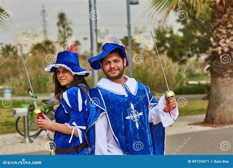 Tel Aviv 20 February 2017 People Wearing Costumes In Israel D