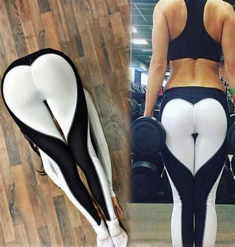 Ladies Sexy Gym Wear Yoga Pants Love Design Leggings Workout Tights For Women Heart Booty