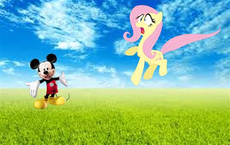 Fluttershy And Mickey Mouse By Rainbowpie1800 On Deviantart