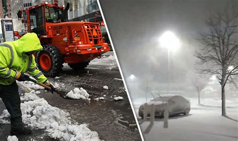 Storm Grayson Us Blanketed By Snow As 28c Cyclone Targets New York