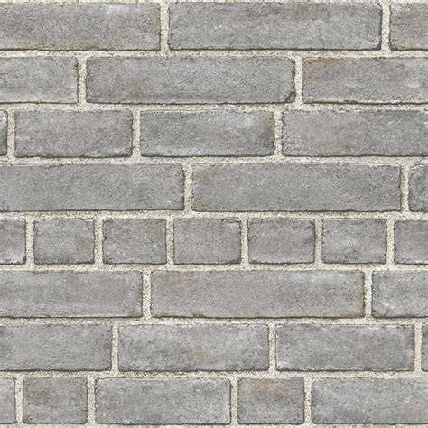 Nuwallpaper Grey Brick Façade Gray Wallpaper Sample
