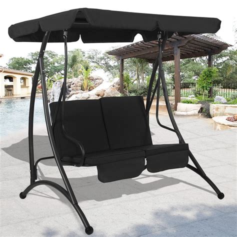 person canopy swing chair patio hammock seat cushioned