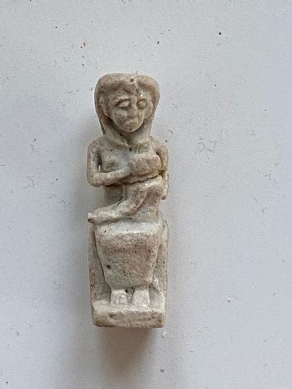 Ancient Egyptian Faience Ancient Egyptian Seated Isis Suckling Baby