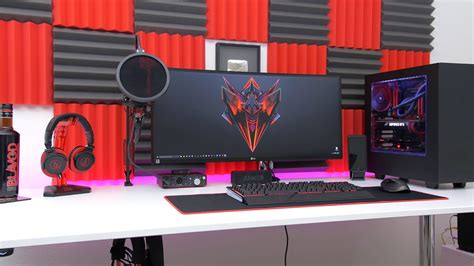 Black And Red Gaming Setup Video Game Rooms