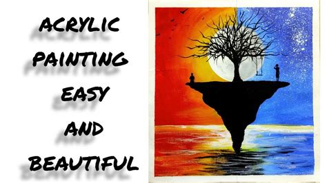 How To Acrylic Painting Easy And Beautiful Youtube