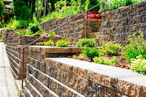 Some of the most reviewed products in retaining wall blocks are the pavestone rockwall small 4 in. Decorative, Seating, and Retaining Walls - Vulcan Design ...