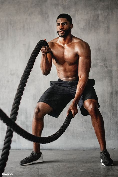 Muscular Man Working Out On The Battle Ropes In A Gym Premium Image By Rawpixel Com Tedd