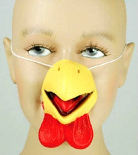 Deluxe Yellow Chicken Nose Latex Rubber Bird Bill Beak Costume Mask Toy
