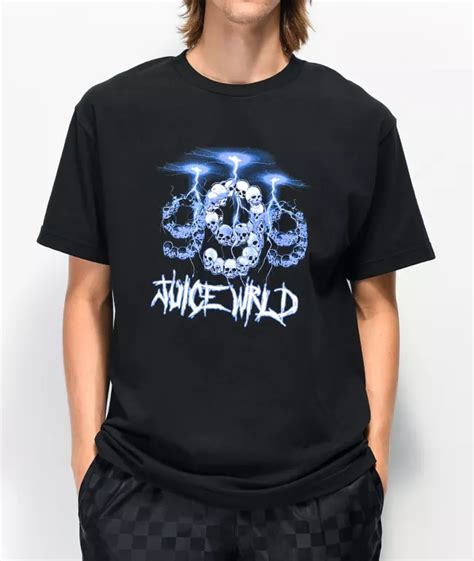 999 Club By Juice Wrld Lightning Black T Shirt