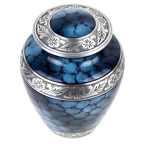 Thinking Of You Urns Blue And Silver Memorial Cremation Urn For Human