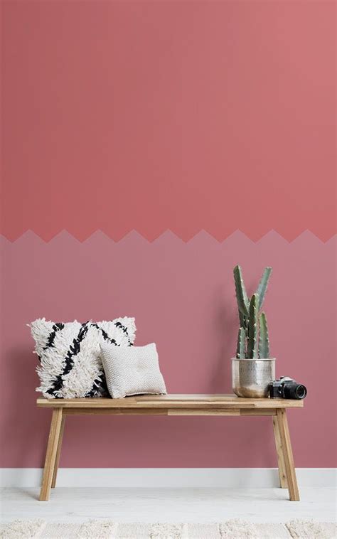 Pink Two Tone Striped Wallpaper Mural Muralswallpaper In 2020 Mural