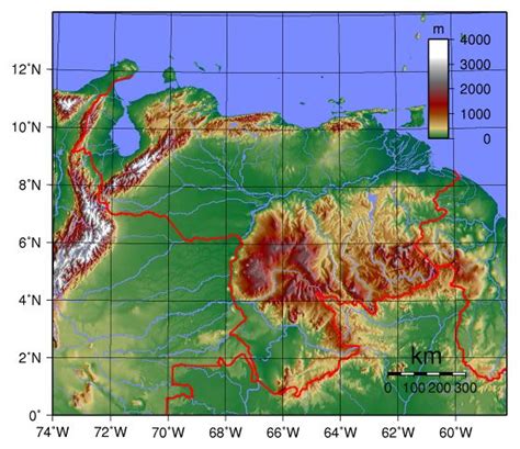 Grande Mapa Físico De Venezuela Venezuela América Del Sur Mapas
