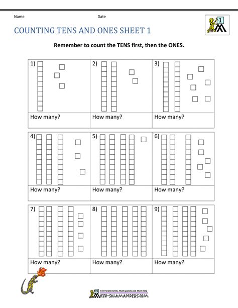 Place Value Ones And Tens Worksheets