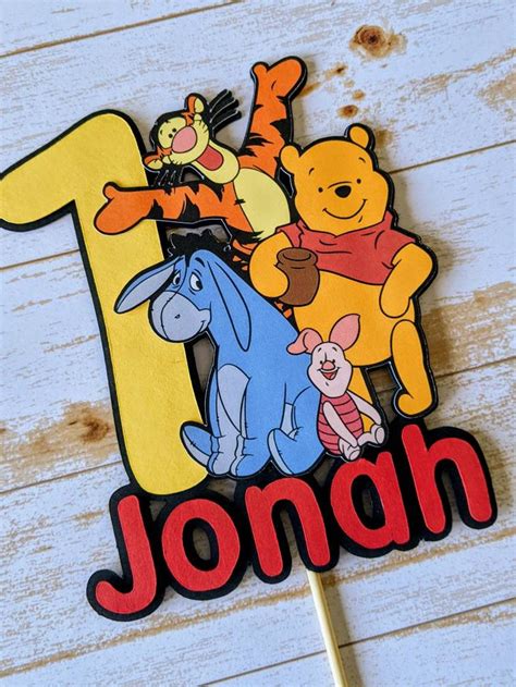 Winnie the pooh cake topper Winnie cake topper Personalized | Etsy