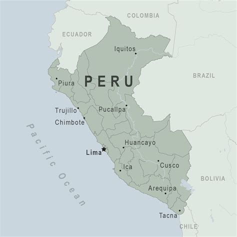 Map Of Peru And Surrounding Countries Cities And Towns Map
