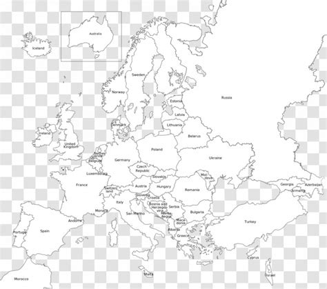 Europe Outline World Map Vector Illustration Isolated On White Map Of