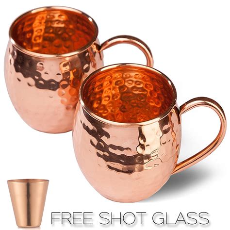 Moscow Mule Copper Mugs Set Of 2 Solid Copper Handcrafted Copper Mugs