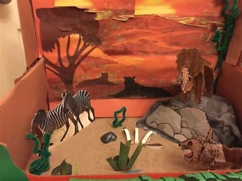 A Lions Habitatmy Son And I Created This 3d Project For School Not