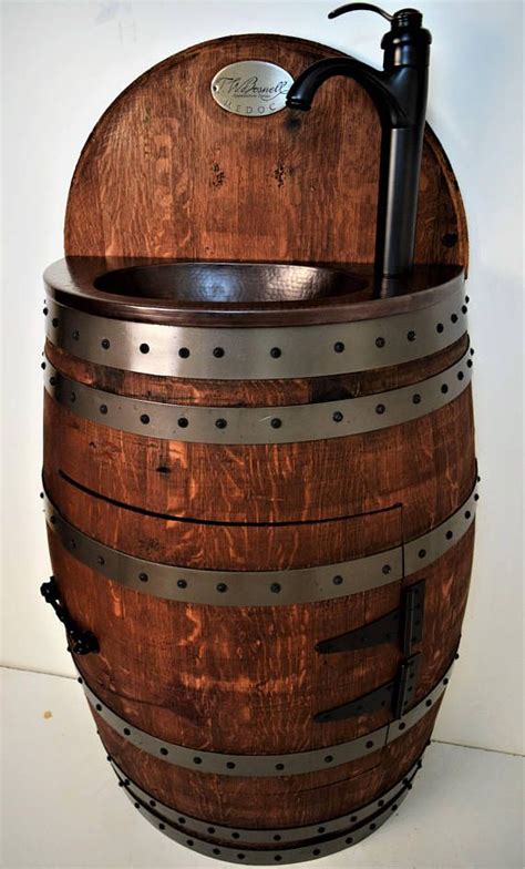 Half Rustic Wine Barrel Vanity Barrel Sink Wine Barrel