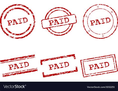 Paid Stamps Royalty Free Vector Image Vectorstock