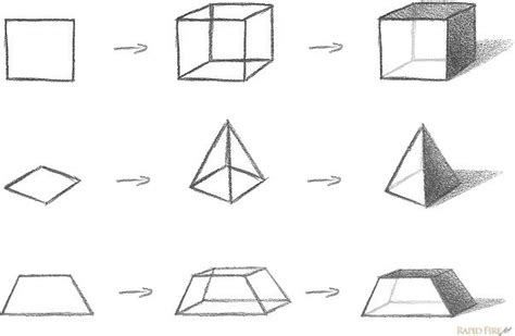Lesson 3 Going From 2d To 3d Rapidfireart Triangle Drawing