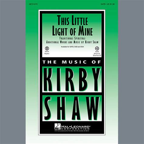 Kirby Shaw This Little Light Of Mine Sheet Music Notes Download Printable Pdf Score 287406