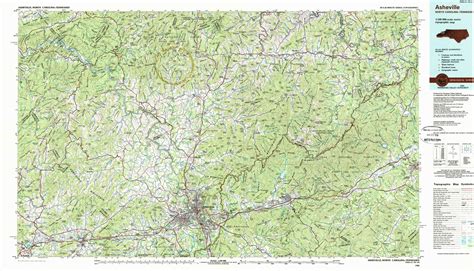 Asheville Topographical Map 1100000 North Carolina Usa