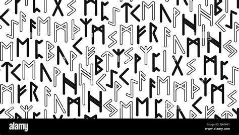 Runen Nahtlose Ethnische Muster Runenalphabet Futhark Alte Nordische