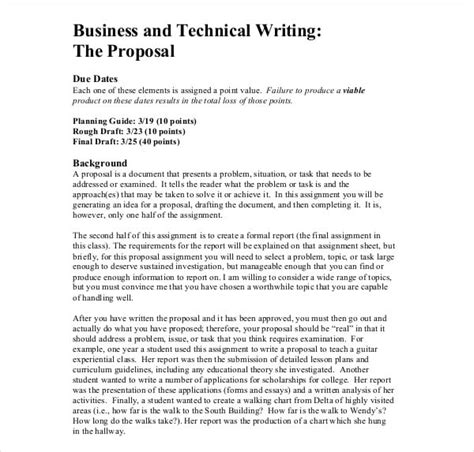 10 Technical Writing Proposal Templates Pdf Doc
