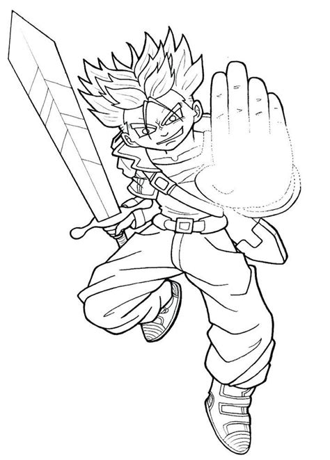 Trunks And Sword Coloring Page Anime Coloring Pages