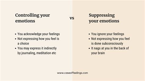 are you suppressing your emotions or controlling them case of feelings