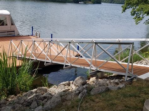 Complete dock packages | floating water dock | diy boat dock. Southern Illinois Aluminum Gangway - RollingBarge.com