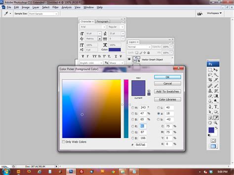 windows 7 - Photoshop - Default Color Picker not shown ... The hex color code for the selected color will be automatically.