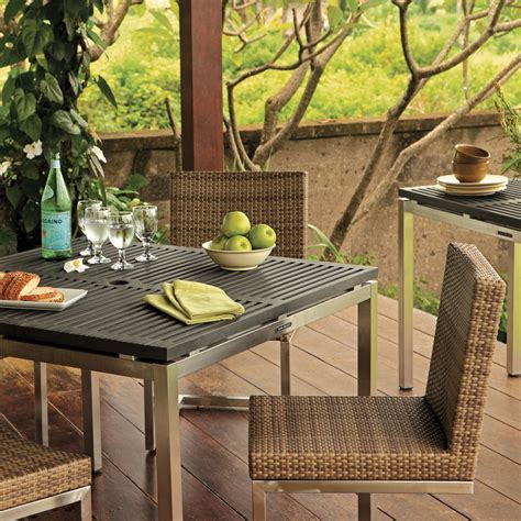 Hampton bay crestridge steel square outdoor patio dining table. Outdoor Dining Table - Contemporary - Patio - Seattle - by ...