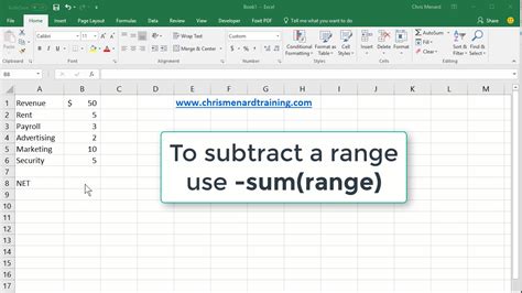 Subtraction formula in excel (minus formula). How to subtract multiple cells in Excel - Quora