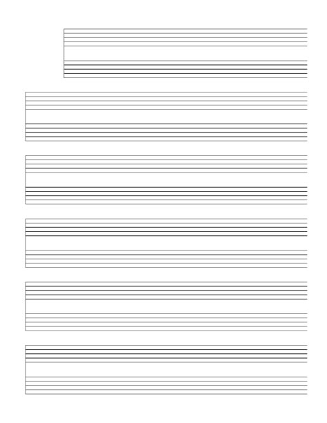 6 Systems Of 2 Staves Music Paper Free Download
