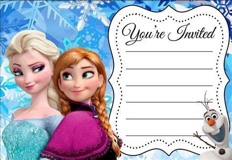 Disney Frozen Birthday Party Invitation Free Printable Invitations Online
