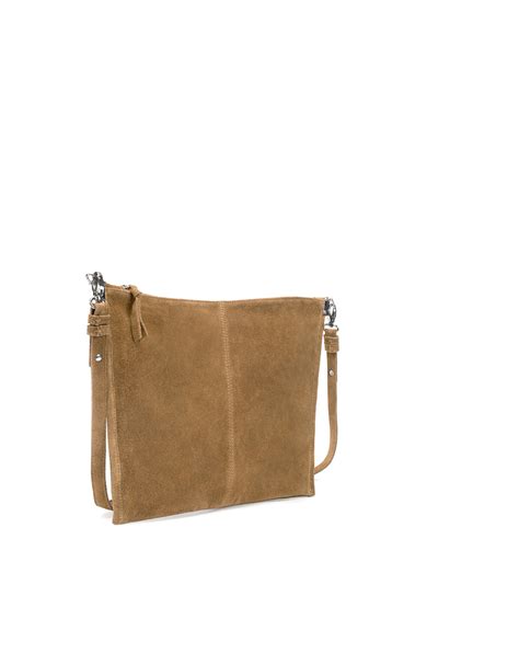 Zara Suede Messenger Bag In Brown Khaki Lyst