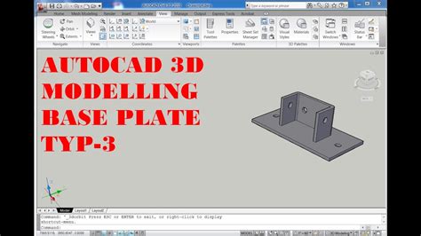 Autocad 3d How To Drawing Base Plate Typical 3 Autocad Rvmags Youtube