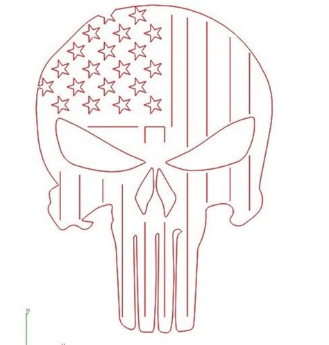 American Flag Skull Punisher Dxf Svg Png File Nice Cut File Etsy