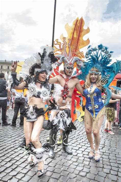 Rome Pride 2015 Gay Pride Italy Transsexual In Costume Editorial Photo Image Of Human