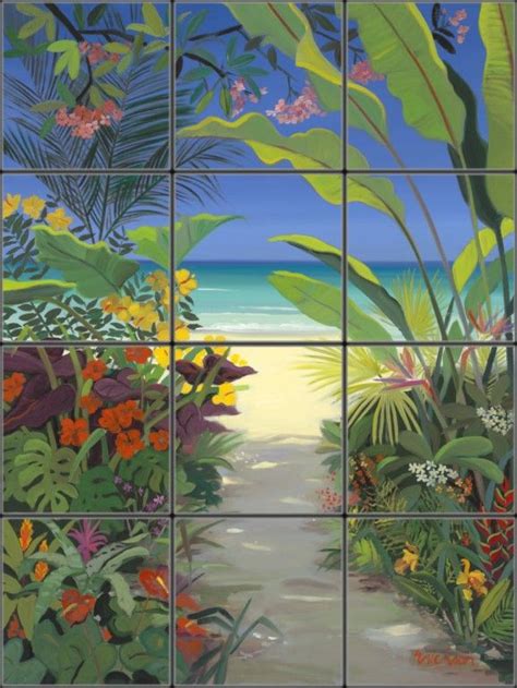 Tropical Tile Mural Pacifica Tile Art Studio Caribbean Art