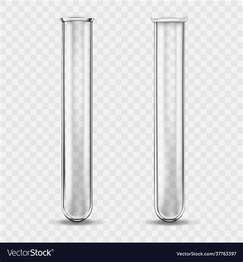 Transparent Medical Glass Tube Set Empty Test Vector Image